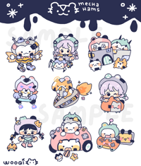 Mecha Hams - Sticker Sheet