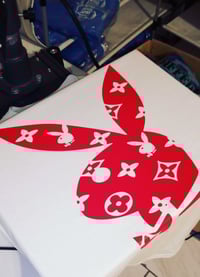 Image 1 of Red Playboy Bunny "DIFFERNT" Tshirt 