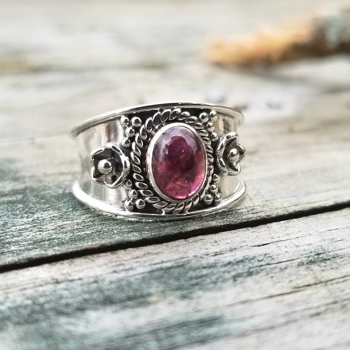 Image of Jasmine - Pink Tourmaline Ring in Sterling Silver