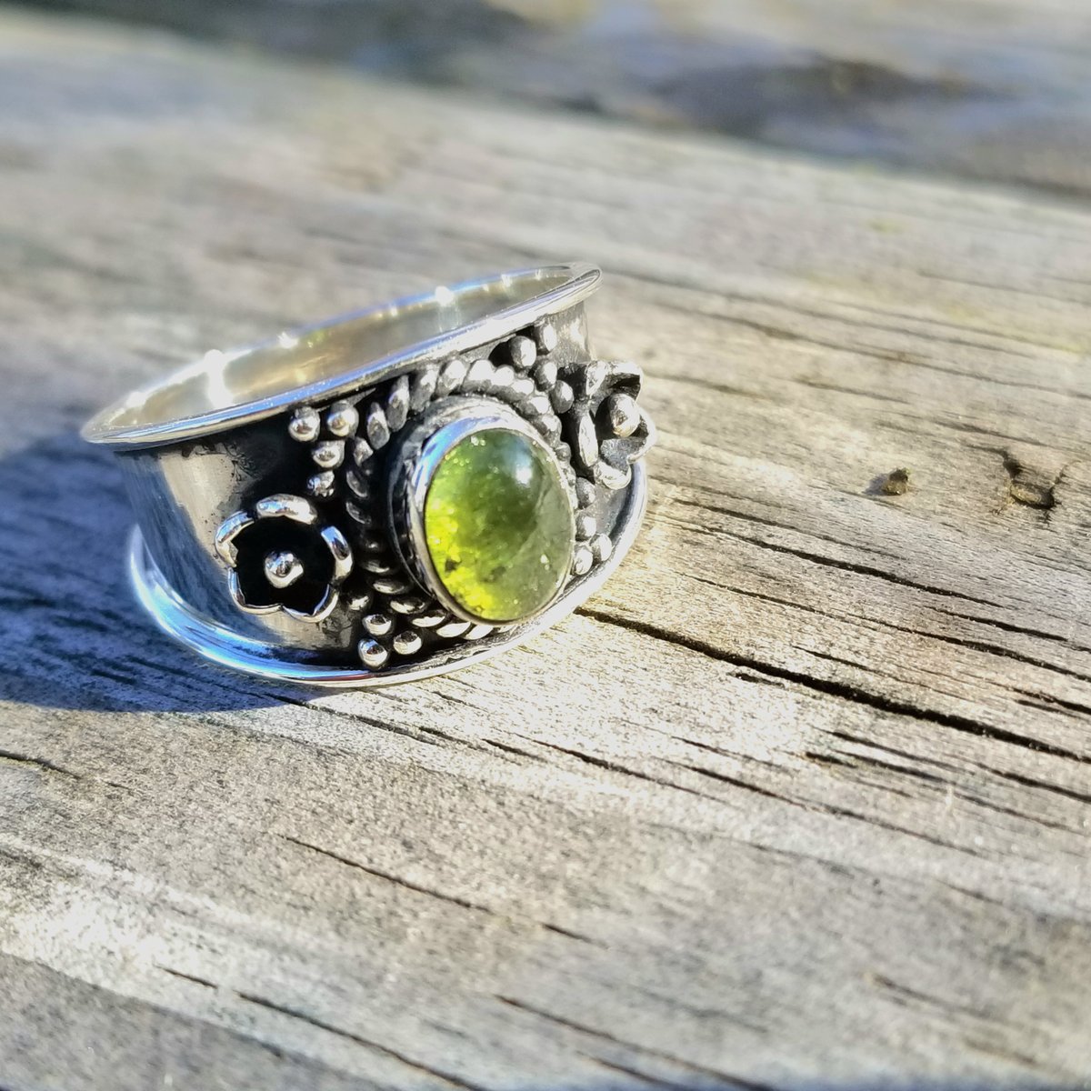 Image of Jasmine - Green Tourmaline and Sterling Silver Ring