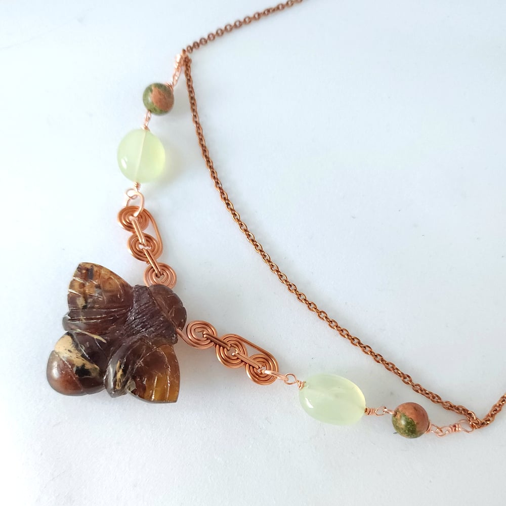 Image of Comfort & Courage Talisman - Amber Bee Necklace in Copper