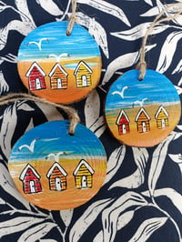 Image 1 of Beach huts wood slice