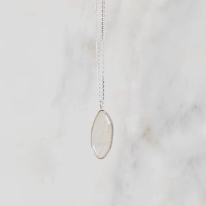 Image of Golden Rutilated Quartz oval shape cabochon cut silver lined necklace no.2