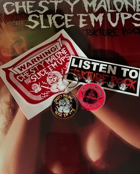 Image of Keychain, Button, Sticker Pack!