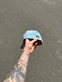 Image 2 of STRESSED LIGHT WASHED DENIM HOUSTON ASTROS CUSTOM FITTED CAP