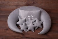 Moon + 5 stars grey