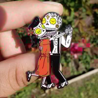 Dancing Calaveras Enamel Pin 