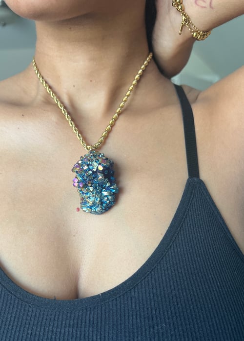 Image of FAIRY BERRIES 2 • Titanium Quartz Crystal Necklace