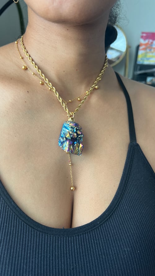 Image of FAIRY BERRIES 2 • Titanium Quartz Crystal Necklace