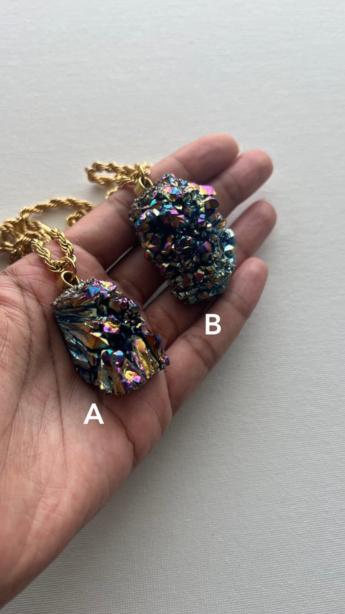 Image of FAIRY BERRIES 2 • Titanium Quartz Crystal Necklace