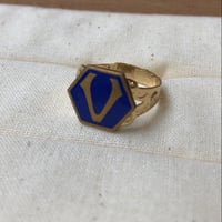 Image 2 of Bague Lettre Bleue "A,B,C..."