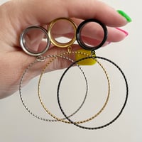 Simple Textured Hoop Tunnel Dangles (sizes 4g-2")