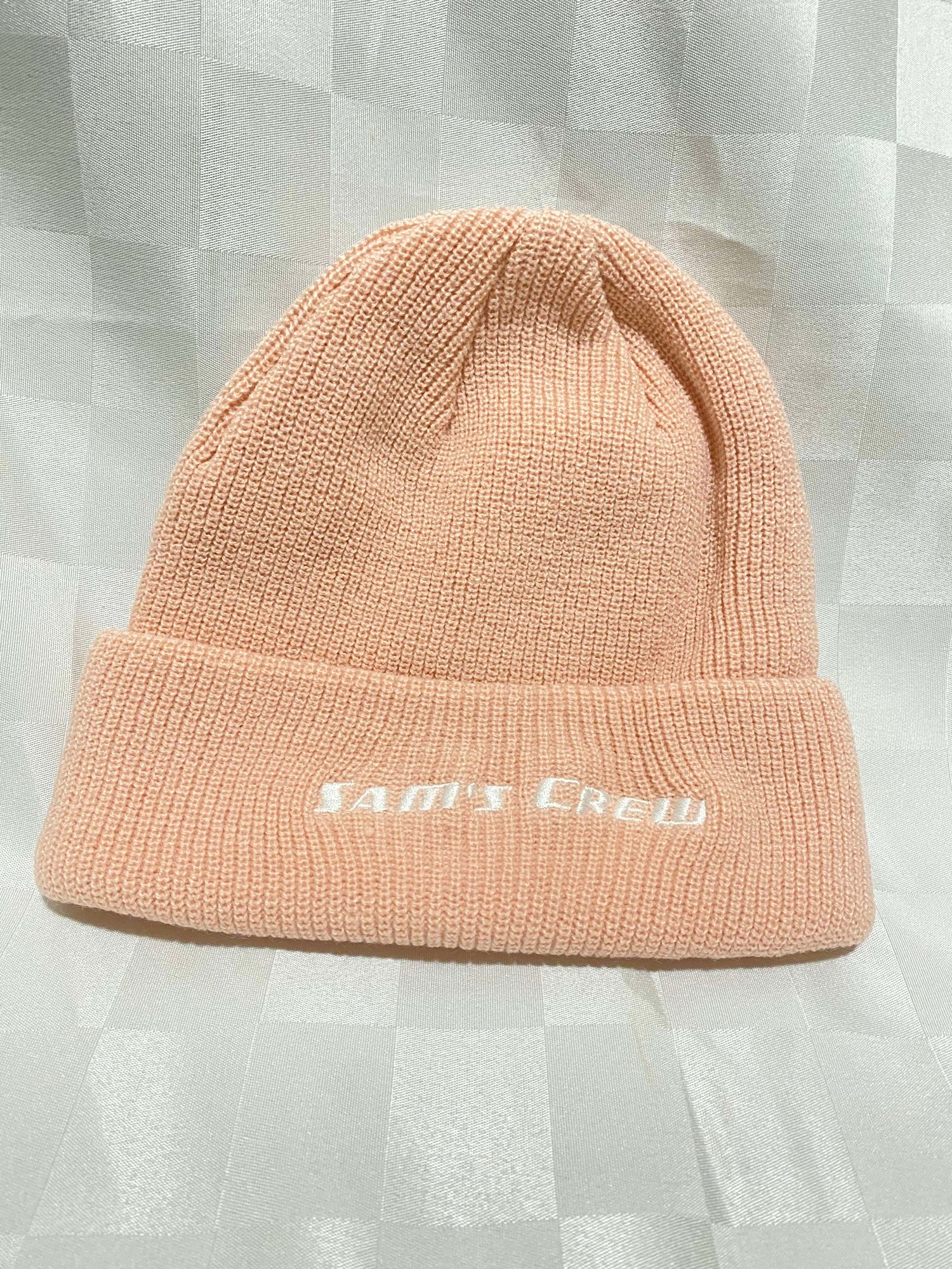 Image of Sam’s Crew Ribbed Beanie / Pastel Pink 