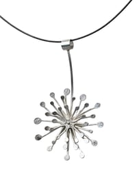 Image 1 of Large Silver Flower Pendant 