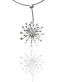Image 2 of Large Silver Flower Pendant 