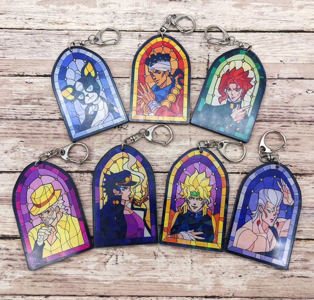 Image of JoJo stained glass charms