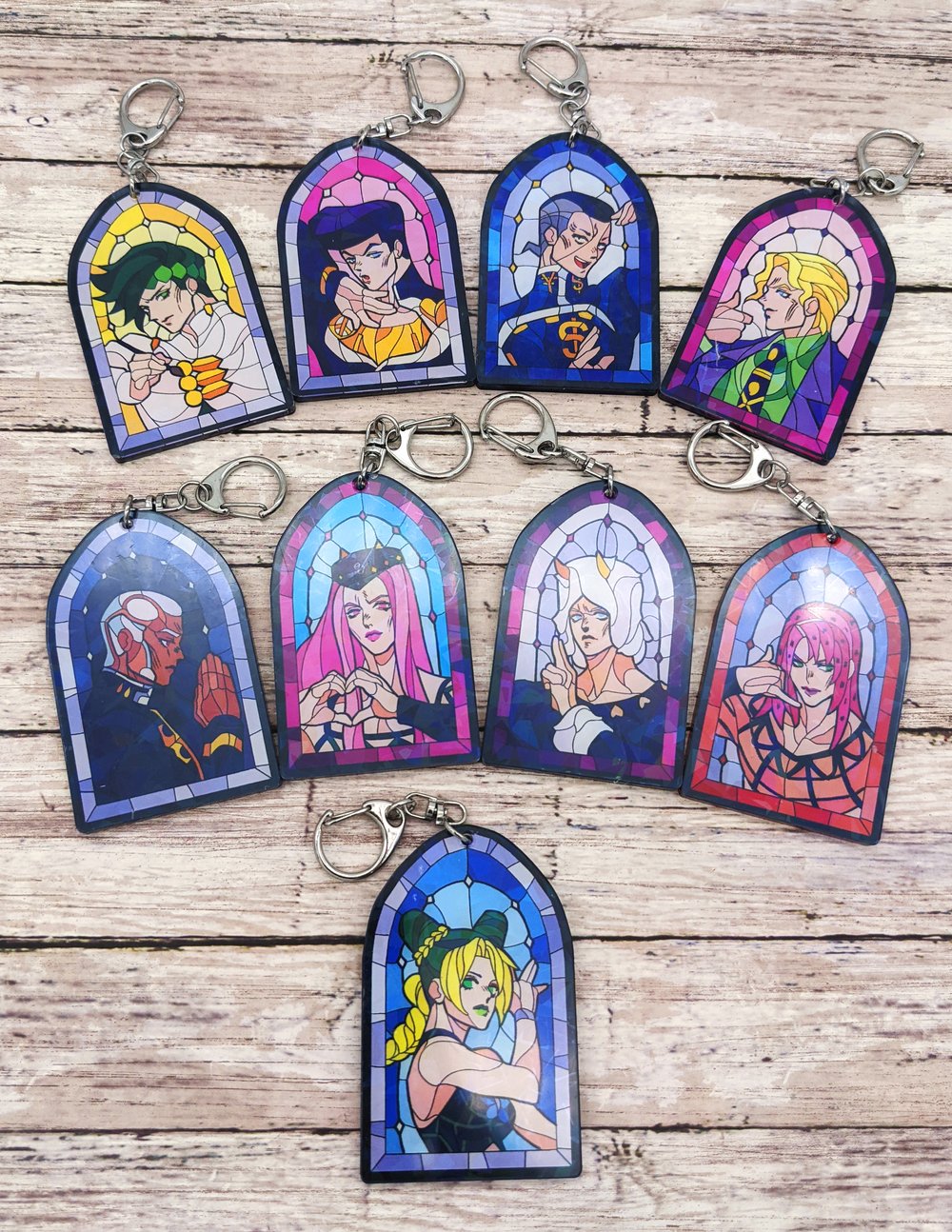 Image of Pre-order JoJo stained glass charms