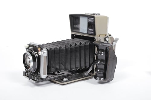 Image of Linhof Technika 70 V 6X9 camera with 6X7 back and 80mm F2.8 Xenotar lens + film