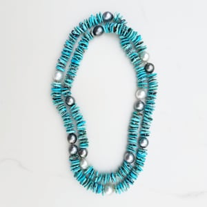 Tahitian & Australian Pearls with Turquoise Helix Necklace