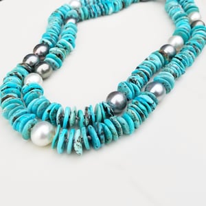 Tahitian & Australian Pearls with Turquoise Helix Necklace
