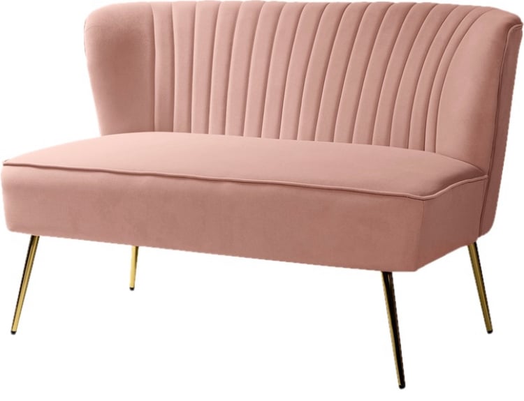 Image of Pink Velvet Couch