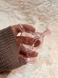 Image 1 of 2.5"Mini Pink Heart Bubbler Thick Glass Water Pipe