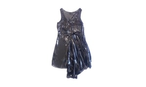 Image of Silver Bias Cut Party Dress