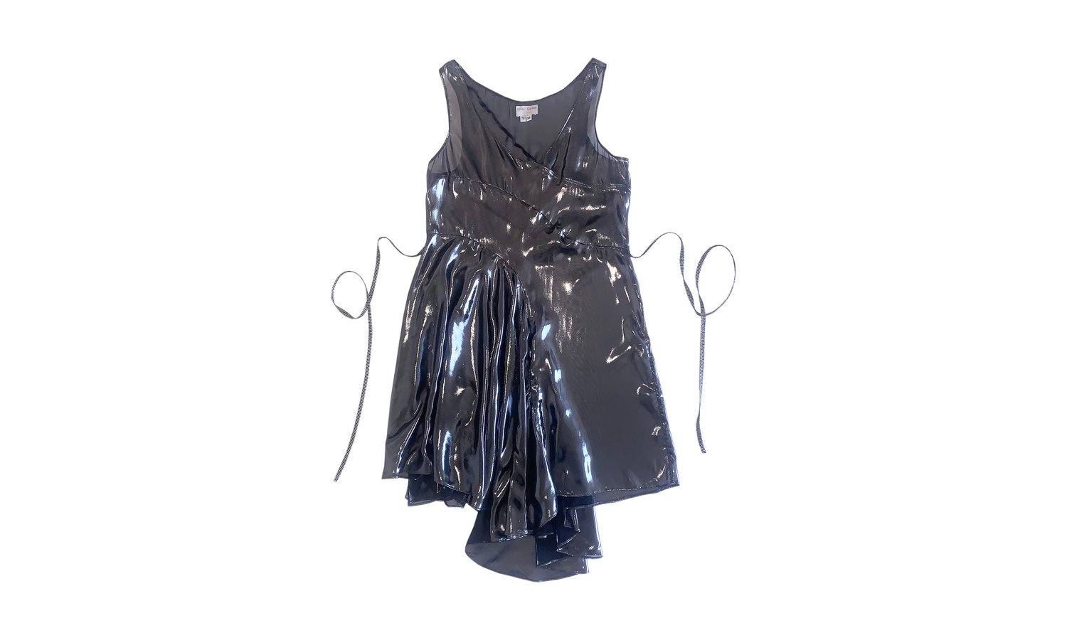 Image of Silver Bias Cut Party Dress