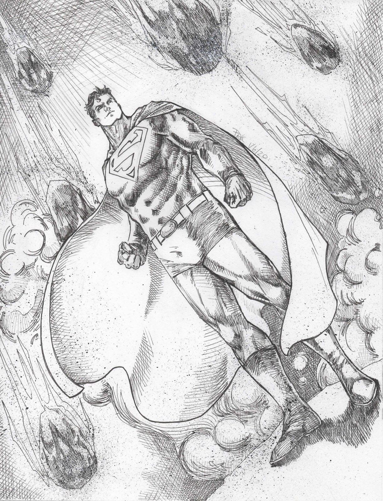 Superman Sketch - Drawing - 678x600 PNG Download - PNGkit
