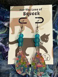 Image of Flamazing Flamingos and Blue beads**