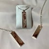 Purple Sand Rectangle Necklace (solid back)