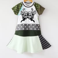 Image 1 of bootterfly 4T butterfly polka dots green dyed halloween ghost owl handprinted courtneycourtney dress