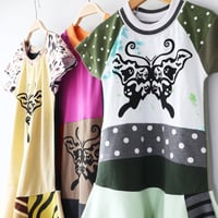 Image 2 of bootterfly 4T butterfly polka dots green dyed halloween ghost owl handprinted courtneycourtney dress