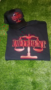 Black/Red "Different" Tshirt + Trucker Hat