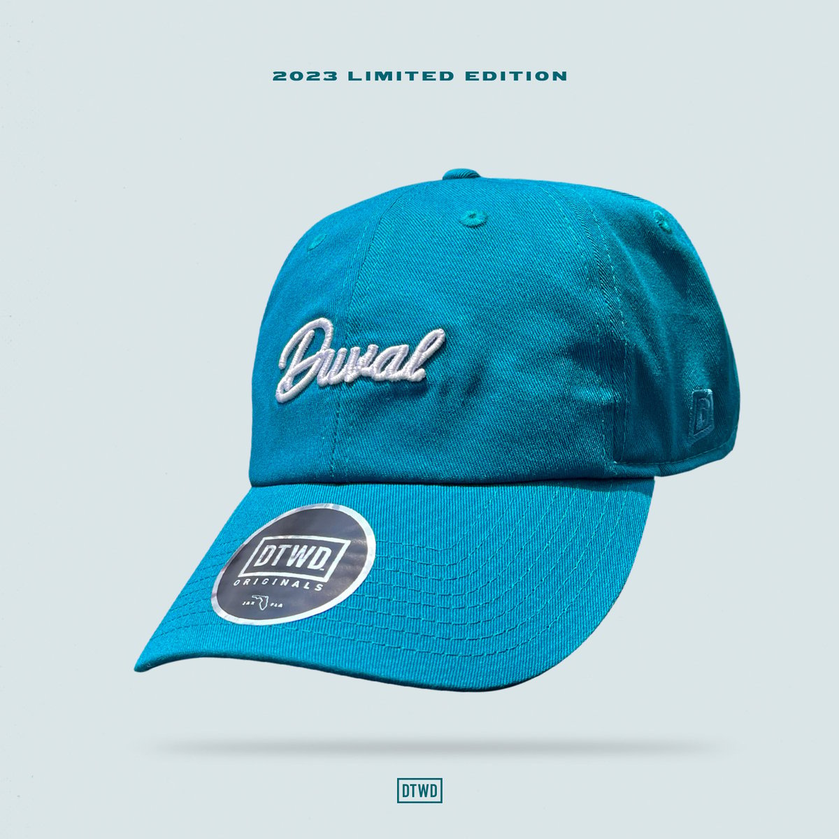 Image of Duval - script - teal dad hat