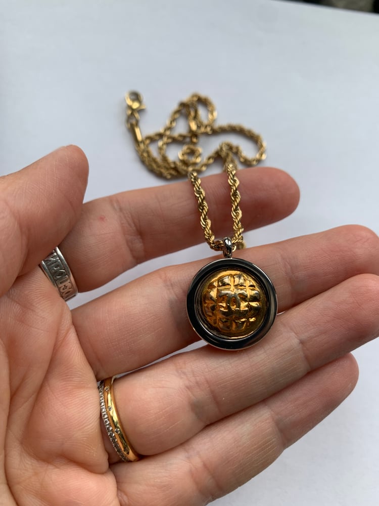 Image of Vintage up-cycled Chanel button necklace