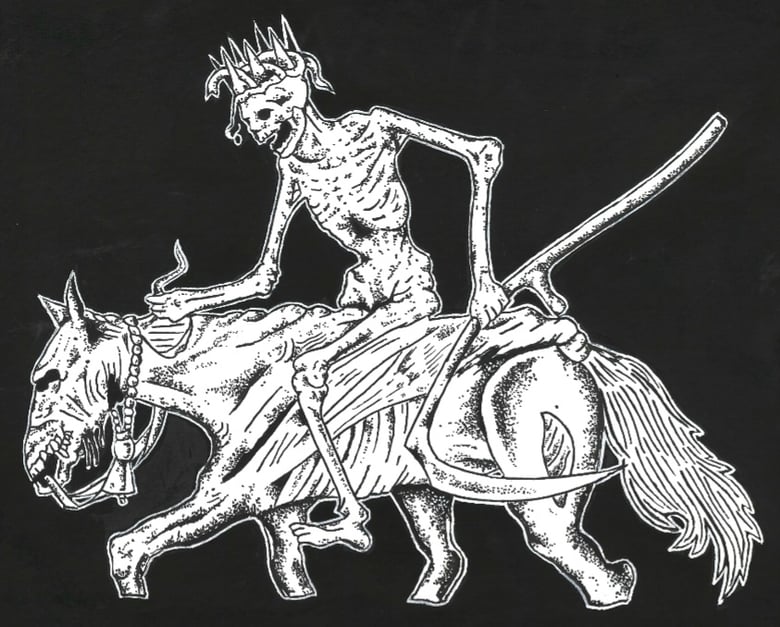 Image of Death Rides a Pale Horse original pen and ink drawing 