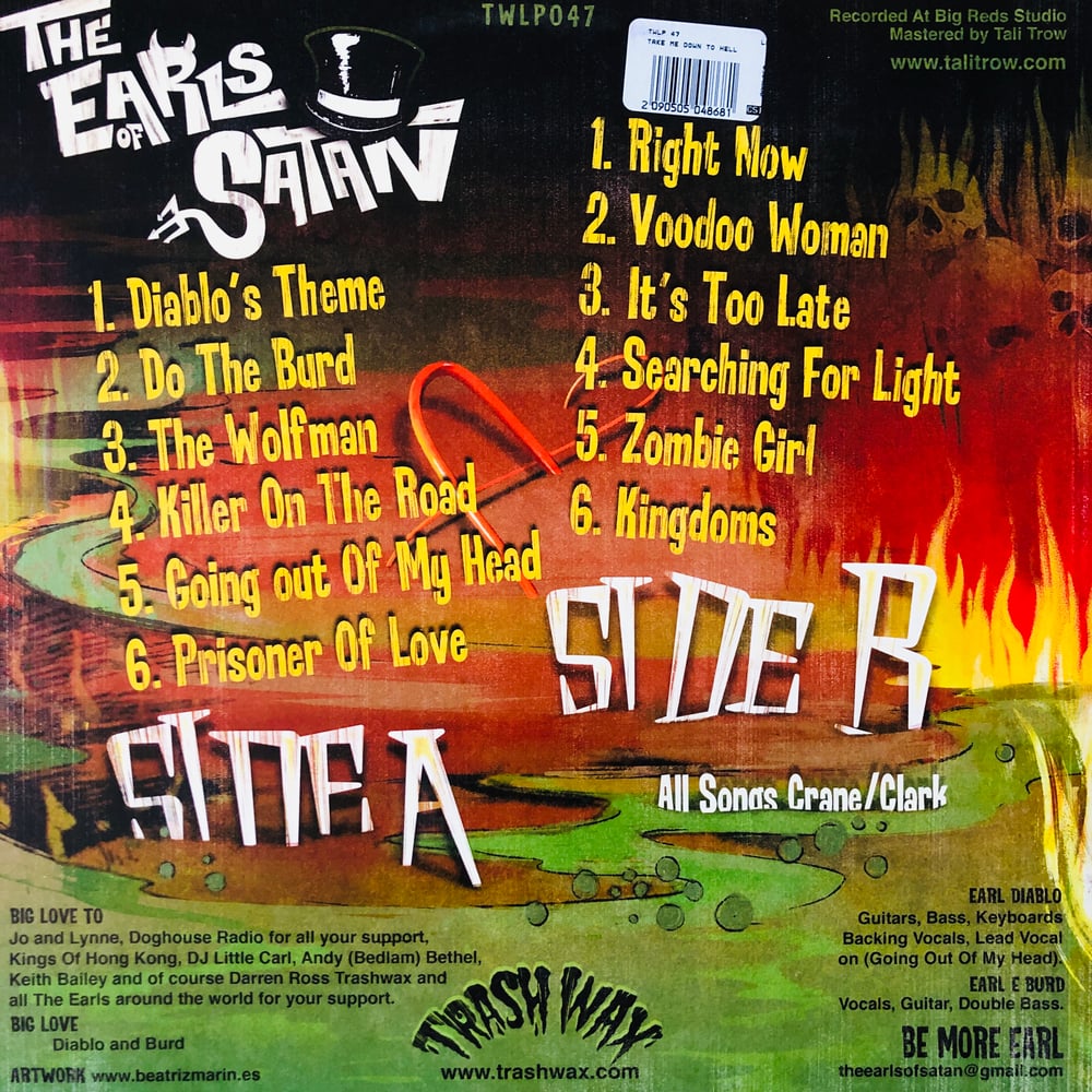 THE EARLS OF SATAN - TAKE ME DOWN TO HELL (LP) RED