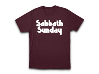 Sabbath Sunday burgundy t-shirt