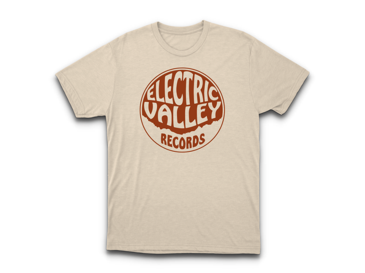 EVR Logo orange Natural t-shirt | ELECTRIC VALLEY RECORDS