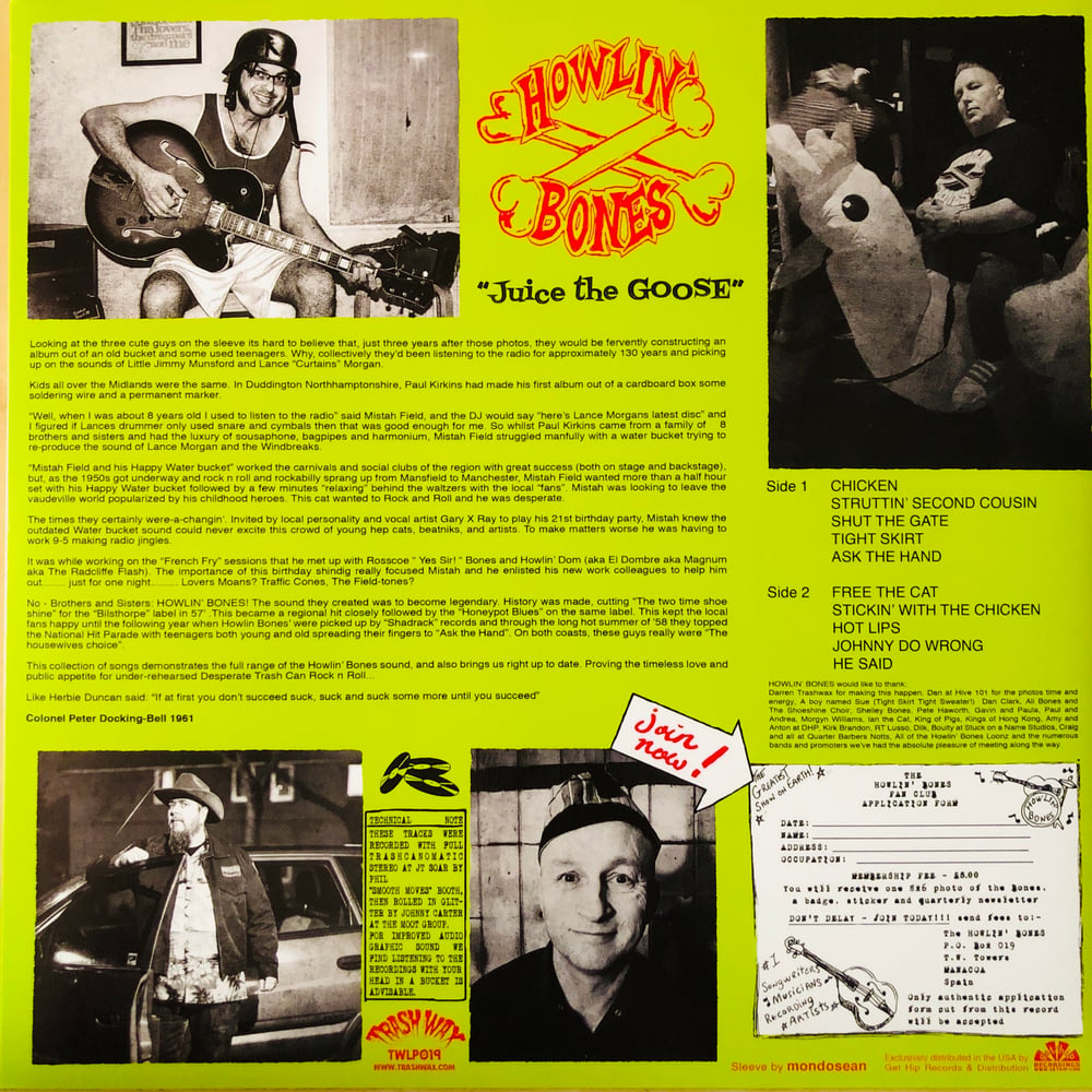 HOWLIN' BONES - JUICE THE GOOSE (LP) GREEN