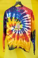 Image 1 of (L) Vtg Tie Dye Embroidered Disney World Crewneck