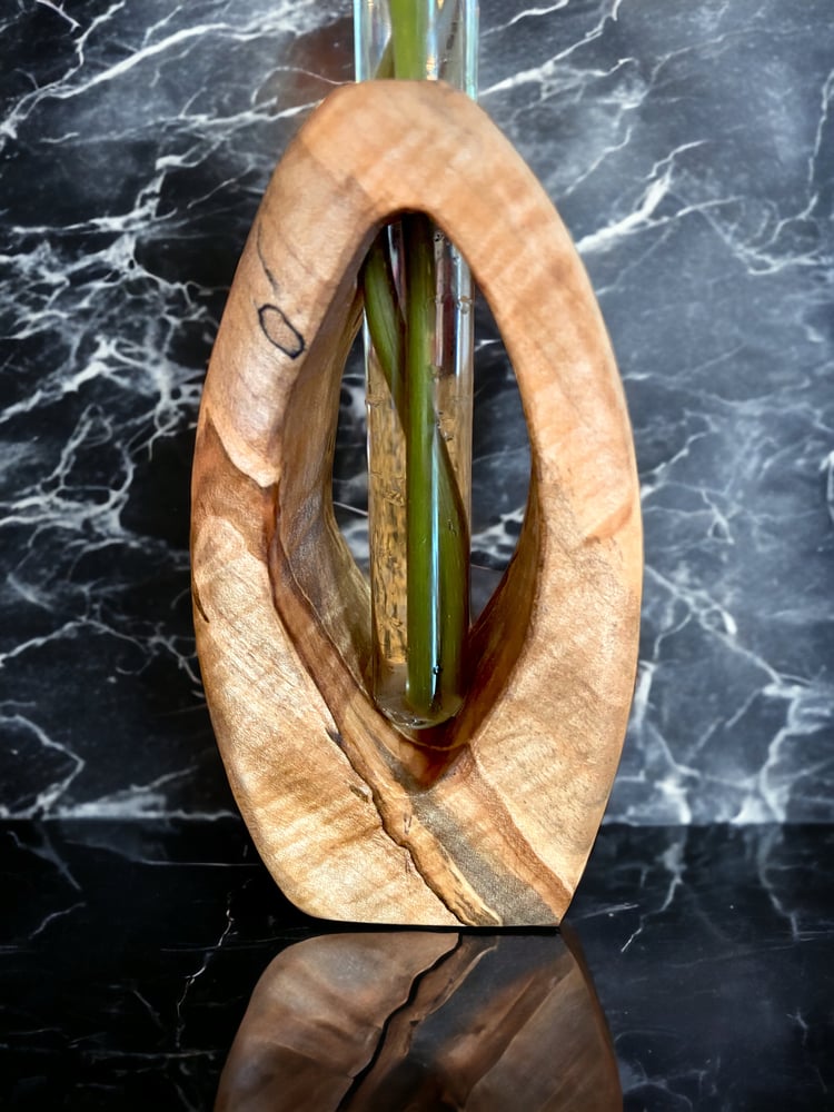 Image of Handmade Wooden Bud Vase