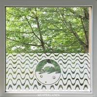 Image 1 of Sichtschutzfolie Fenster maritim für Badezimmer mit Delfin und Wellen