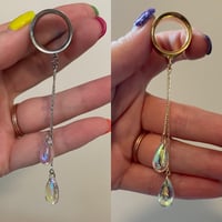Opal Teardrop Tunnel Dangles (sizes 4g-2")