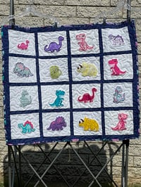 Image 1 of Dinosaurs Appliqued Baby Blanket