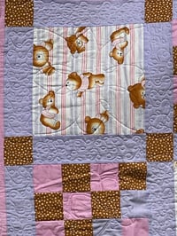 Image 2 of Reversible Teddy Bear Baby Quilt