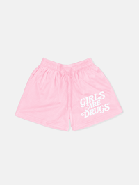 GIRLS ARE DRUGS® MESH SHORTS - LIGHT PINK