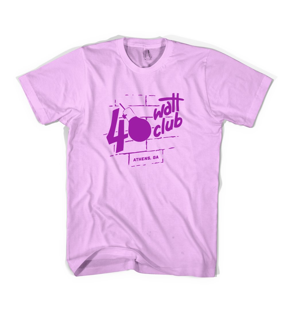 40 Watt Club Shirt w/ "Athens, Ga" Text - Heavyweight Lavender - NEW!