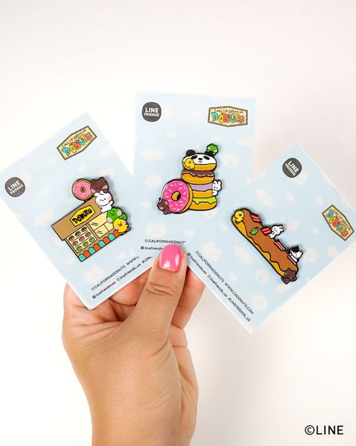 Image of LINE FRIENDS minini Donut Shop Enamel Pin